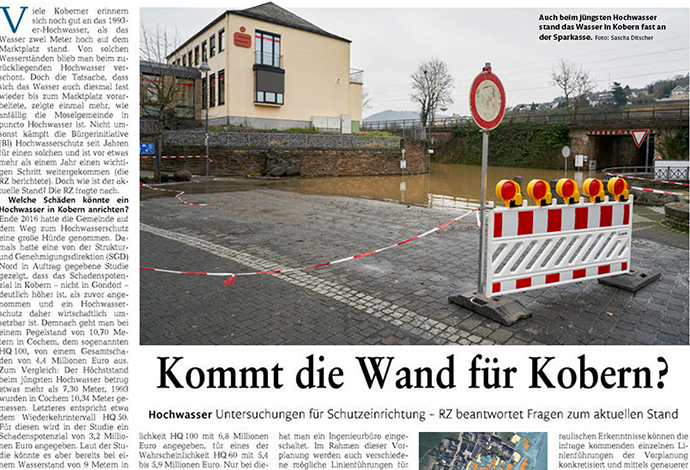 Rhein-Zeitung, 20.01.2018, Kommt die Wand?